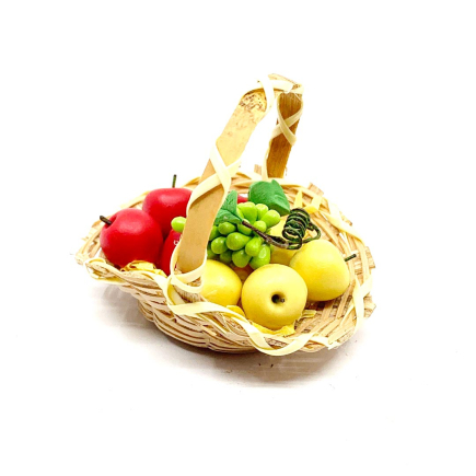 Cesto con frutta miniatura per presepi