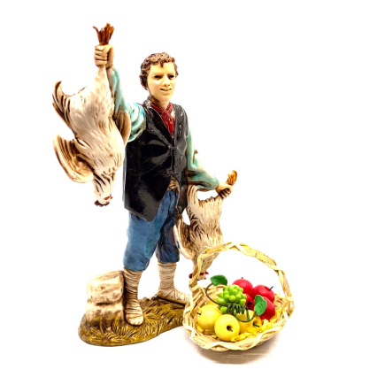 Cesto con frutta miniatura per presepi