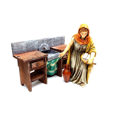 Lavabo da cucina grande per statuine presepi 12 - 13 cm