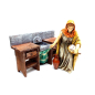 Lavabo da cucina grande per statuine presepi 12 - 13 cm