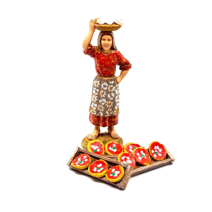 Tavola con pizze per statuine 8-10 cm