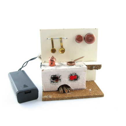 Cucina piccola con led rosso