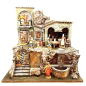 Borgo presepi con luci e fontana per statuine 10 cm Borgo presepi con luci e fontana per statuine 10 cm